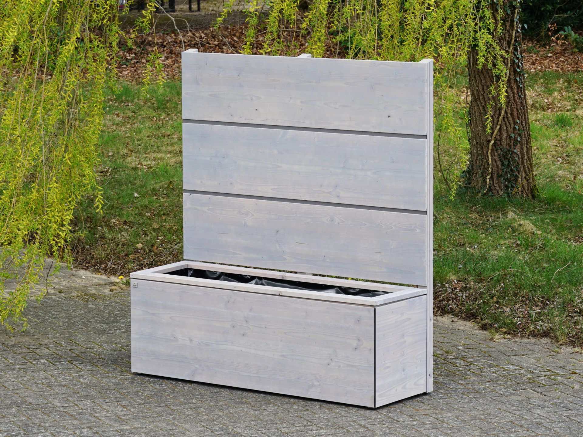 Pflanzkasten Cubus 170 mit Sichtschutz A0 in Grau Geölt (Ausstellungsstück)
