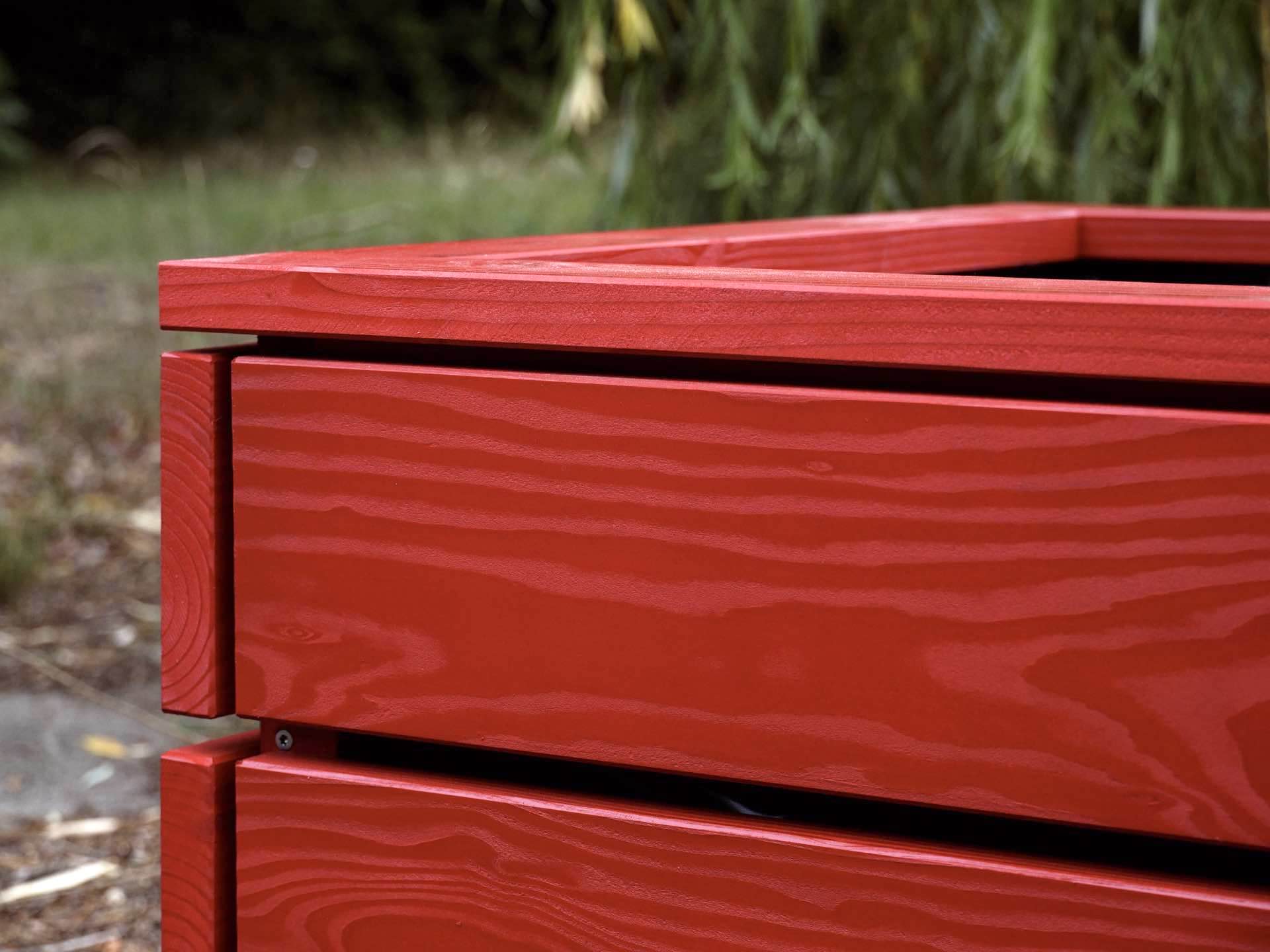 Detailfoto vom Hochbeet Classic in Oberfläche Skandinavisch Rot