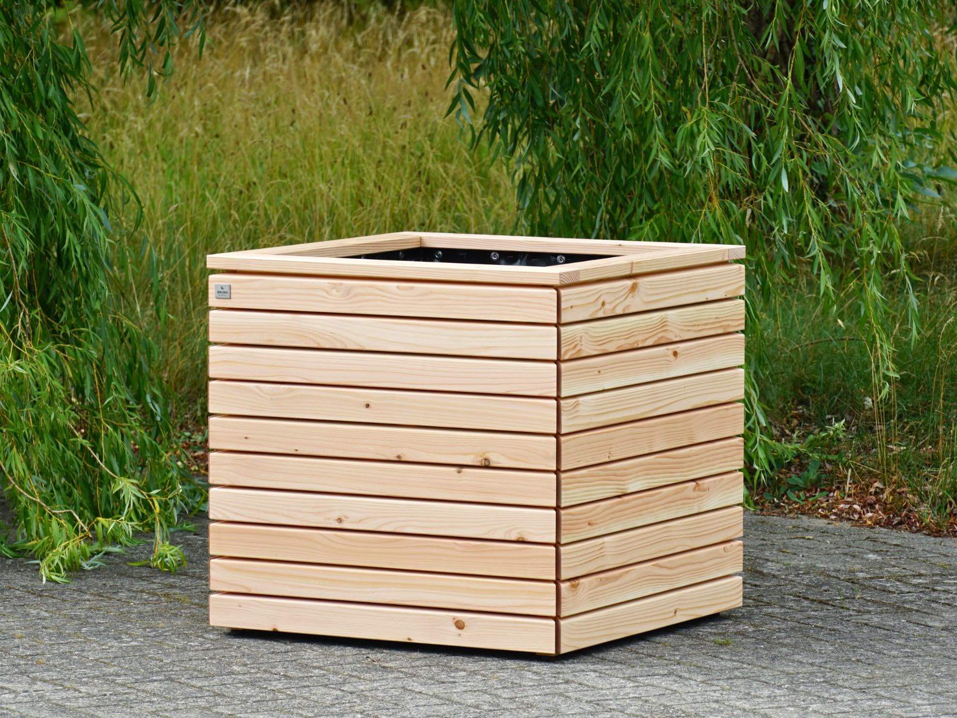 Gesamtansicht Pflanzkübel Rhombus 80 in Natur – ideal geeignet für kleine Bäume, Obst- und Ziergehölze