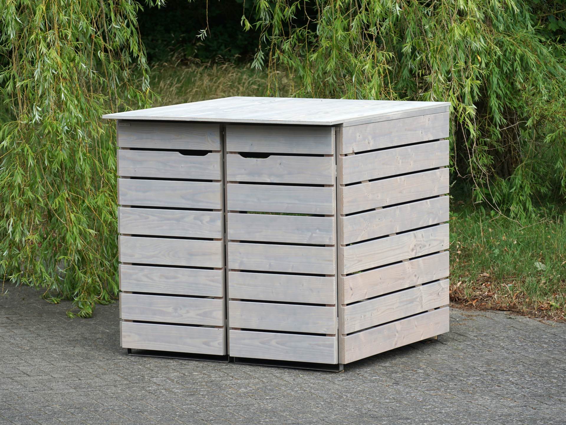 2er Kinderwagenbox, Grau Geölt